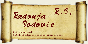 Radonja Vodović vizit kartica